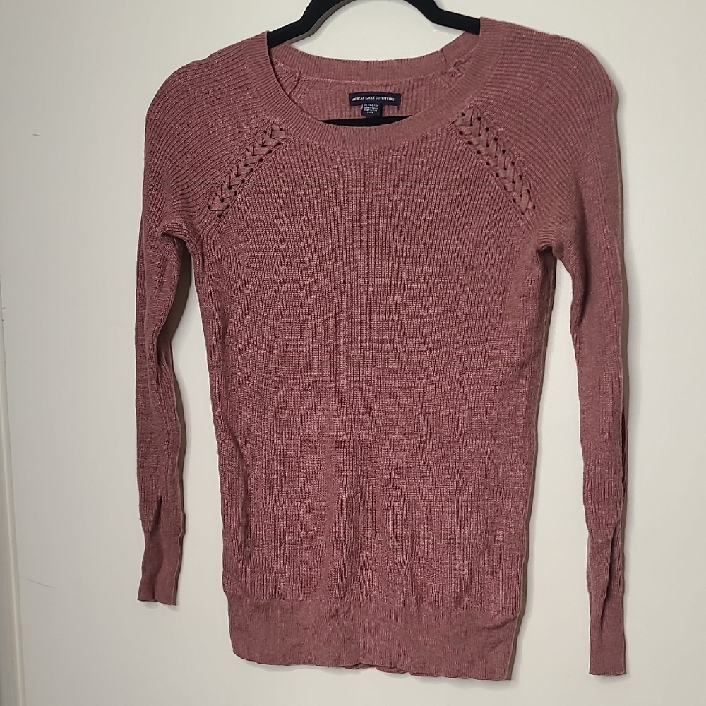 American Eagle Outfitters Dusty Rose Crew Neck Sweater